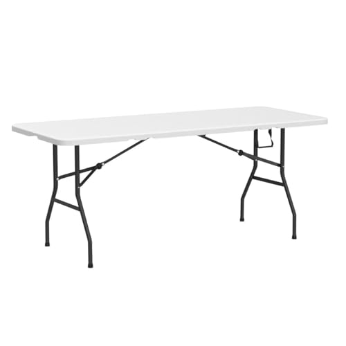 Folding Table 6 Foot Indoor Outdoor Heavy Duty Portable White A336496