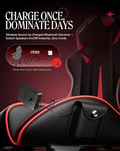 Gaming Chair with Speakers, Footrest, High Back Ergonomic Reclining B51631