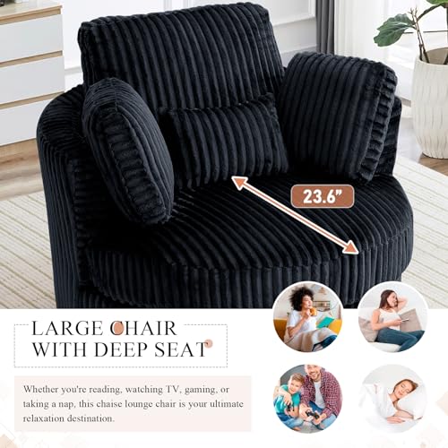 Round Swivel Barrel Chair with Ottoman for Living Room Bedroom G375183