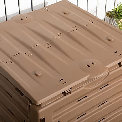 Garden Compost Bin, 120 Gallon, BPA Free, with Vents and Sliding Doors P101