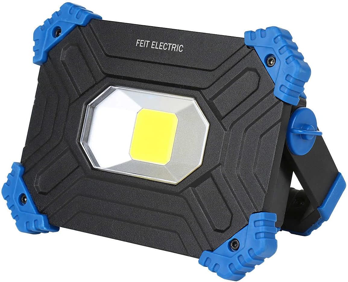 Un branded FEIT Electric LED Rechargeable 2000 Lumen Work Light, 2-pack