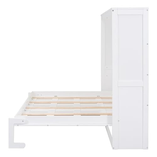 Modern Farmhouse Solid Wood Murphy Cabinet Bed Queen Gray B72702