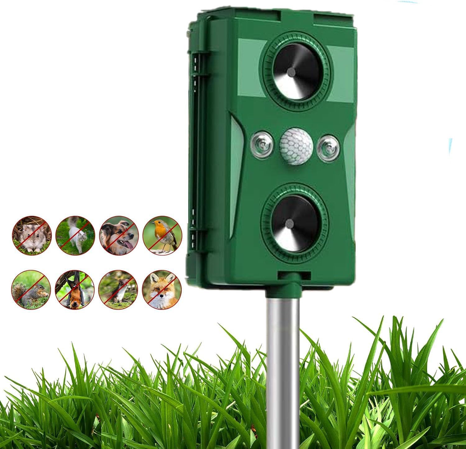 2024 Solar Ultrasonic in Repellent Defender Rat, Squirrel, Deer, Raccoon, Skunk, Rabbit, Mole, Dog, Cat, Waterproof with Motion Detector R11, ADLLYA-Y2