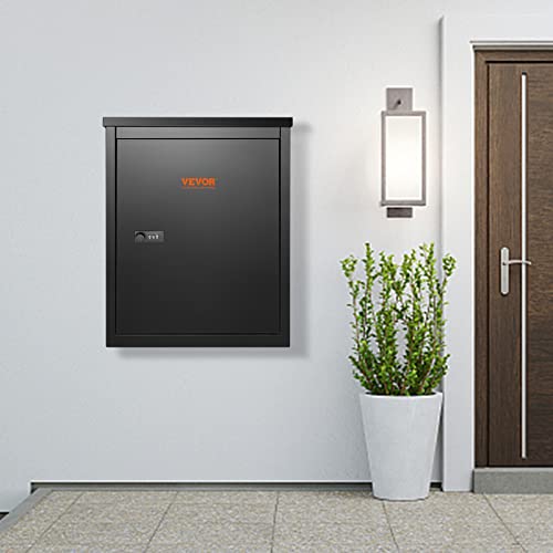 Extra Large Wall Mounted Lockable Parcel Drop Box, Galvanized Steel, Waterproof V627