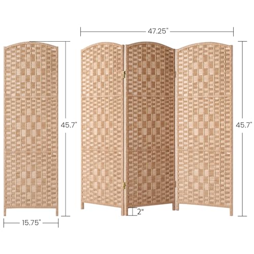 3 Panel Folding Room Divider, Dark Mocha Privacy Screen K453