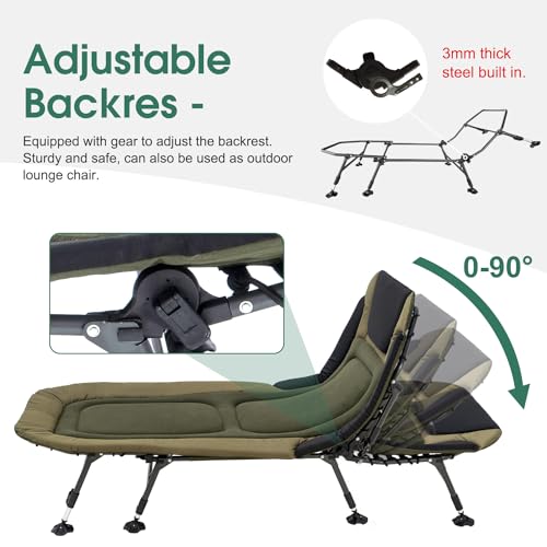 Folding Camping Cot with Mattress for Adults, Portable Outdoor Lounger A59312