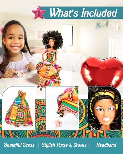 Black Doll Set with Movable Joints for Girls V695