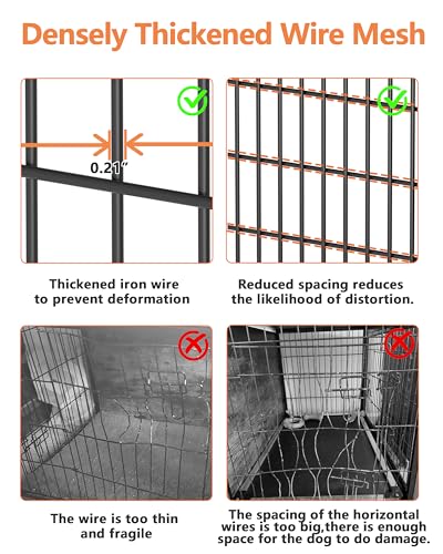 Dog Crate Furniture with Cushion, Heavy-Duty Metal Mesh, Wooden End Table with Double Doors, Indoor Kennel for Small Breed, Grey M3321