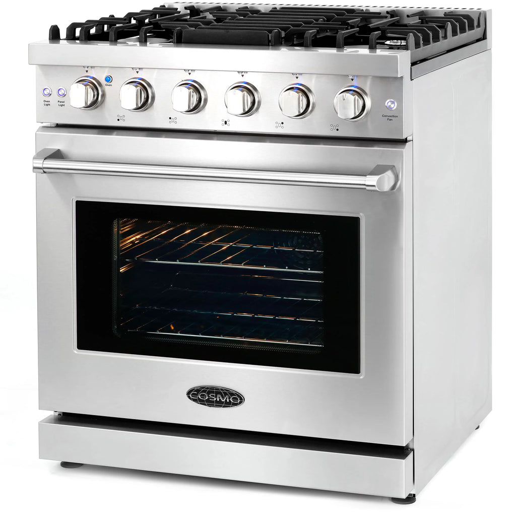 2 Piece Kitchen Appliance Package with 30" Gas Range & French Door Refrigerator G9093