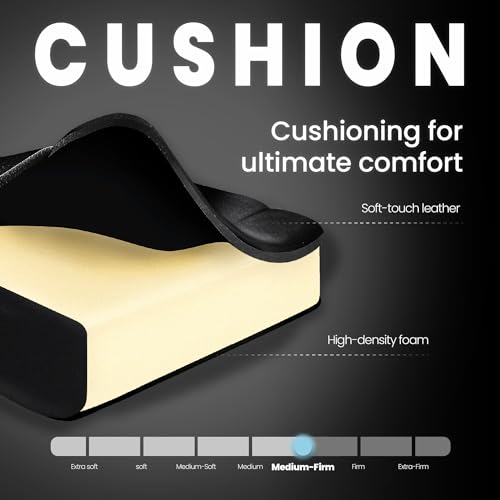 Gaming Chair with Footrest Lumbar Support High Back Recliner Ergonomic Leather L124