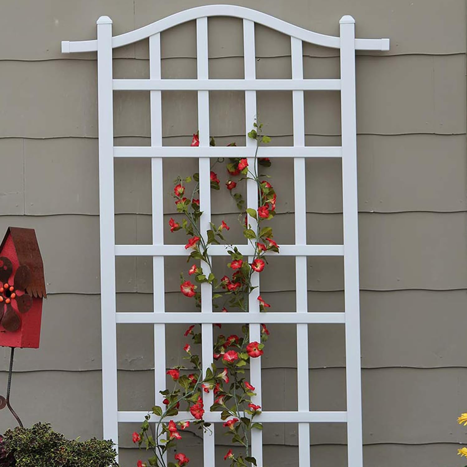 Garden Trellis 35 x 75 Inch Plant Support for Climbing Plants, White S210450