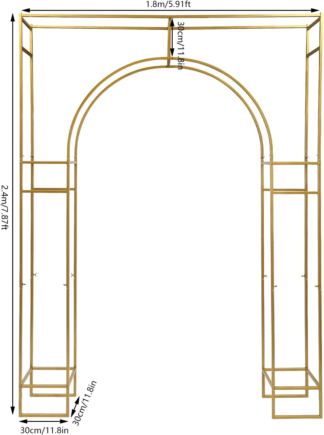Gold Metal Double Arch Wedding Backdrop Stand F225009