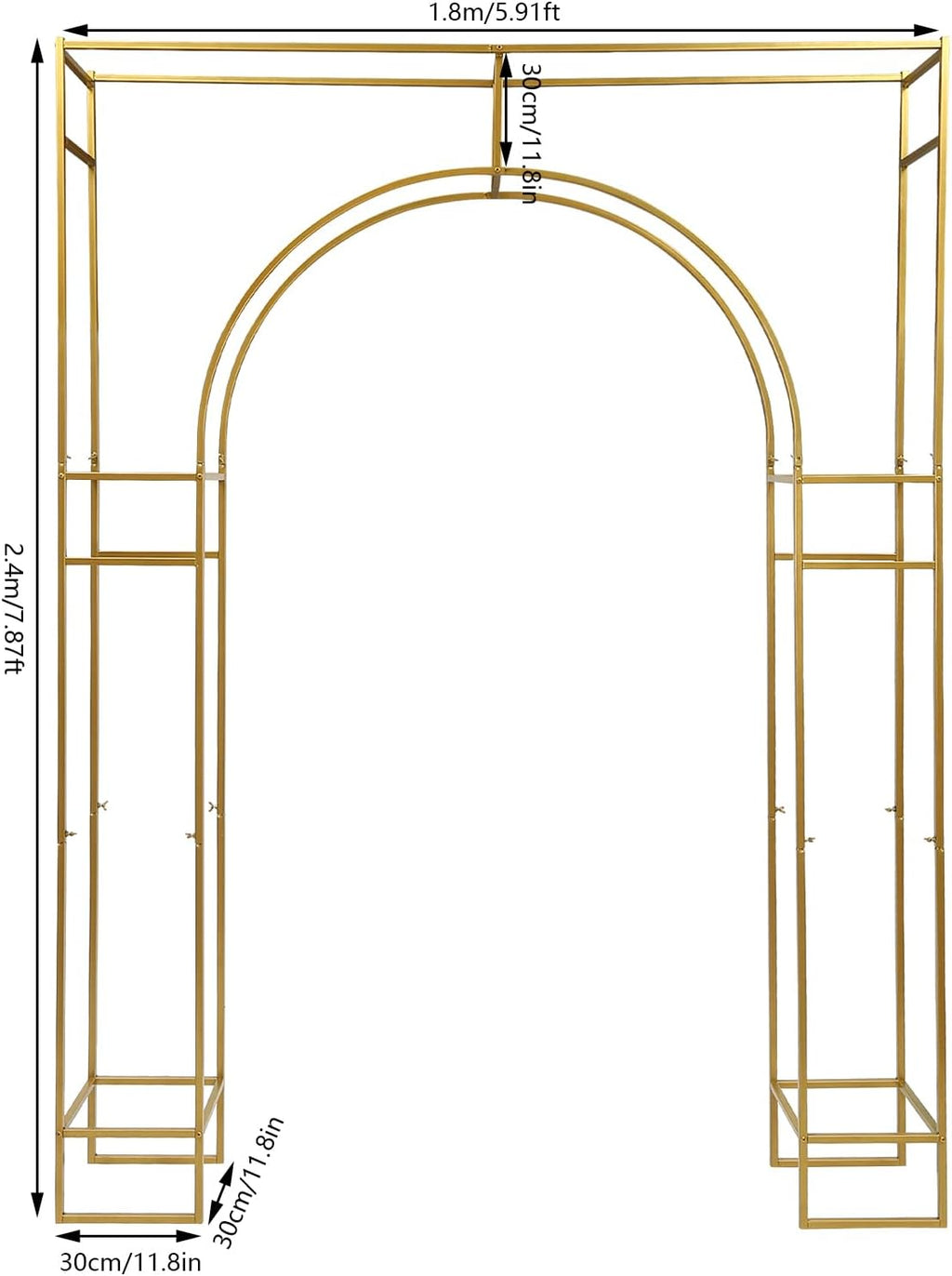 Gold Metal Arch Backdrop Stand for Wedding Ceremony I195