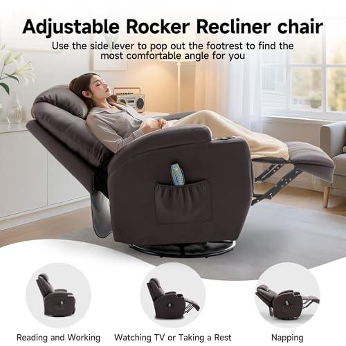 Rocking Recliner Chair with Massage and Heat for Adults H49678