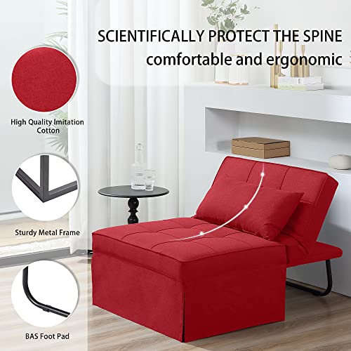Folding Sofa Bed with Adjustable Backrest, Dark Grey Q8430
