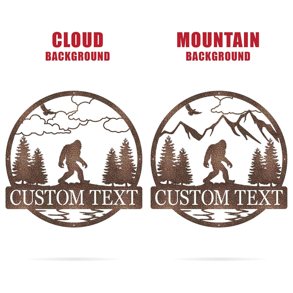 Outdoor Metal Sign Bigfoot Yard Decor J7348