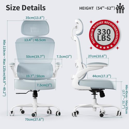 Ergonomic Mesh Office Chair with Wheels, High Back, 330 LBS Capacity A84765