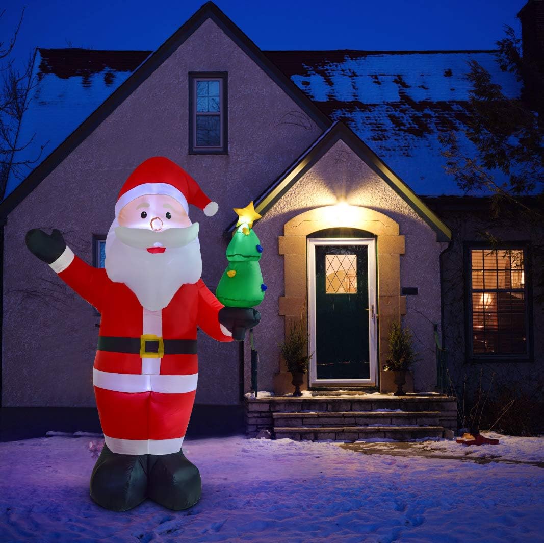 8ft Christmas Inflatable Santa Claus with LED Lights for Indoor Outdoor Yard Decor Z2096