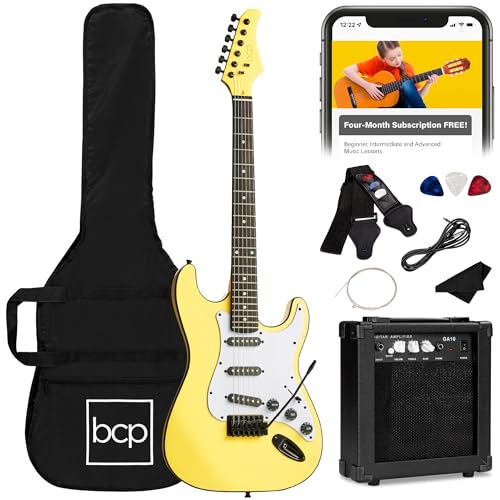 39in Full Size Beginner Electric Guitar Starter Kit with Case and Amp E13920