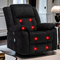 Swivel Glider Recliner Chair with Massage and Heating U99902