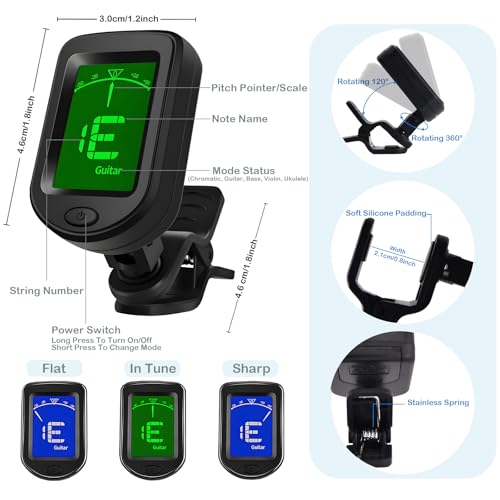Guitar Accessories Kit with Tuner, Capo, Picks, Holder & Storage Case X553