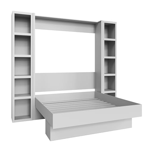 Queen Murphy Wall Bed with Two Bookshelves Z468