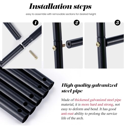 Garden Arch for Climbing Plants, Rustproof Metal, Easy Assembly Y917222