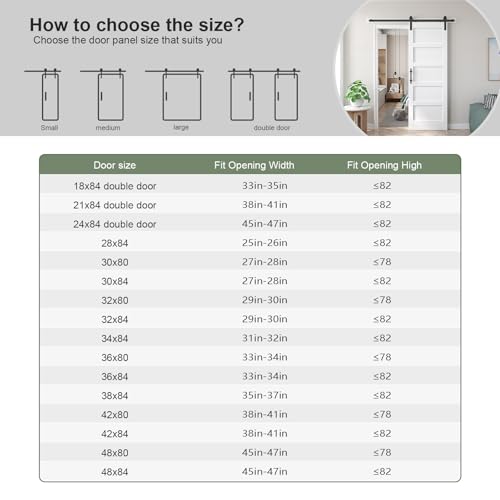 Double 21x84in White Barn Door with 7FT Sliding Hardware Kit, MDF, PVC Surface, DIY Assembly R60322