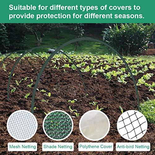 Garden Hoops for Raised Beds, Row Cover, Netting 72PCS V94711
