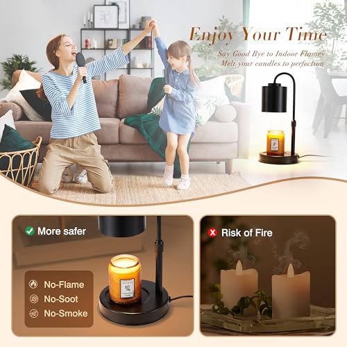 Candle Warmer Lamp with Timer, Dimmer, Adjustable Height for Jar Candles J305011