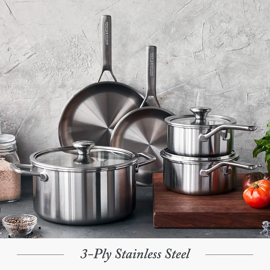 Tri-Ply Stainless Steel Induction 14 Piece Cookware Set, Oven Safe I456090