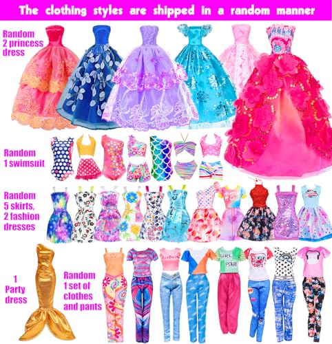 105 Pcs Doll and Closet Playset with Wardrobe and Accessories J440228