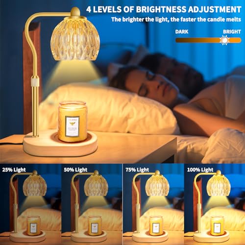 Candle Warmer Lamp with Timer, Dimmable Height for Jar Candles C186405