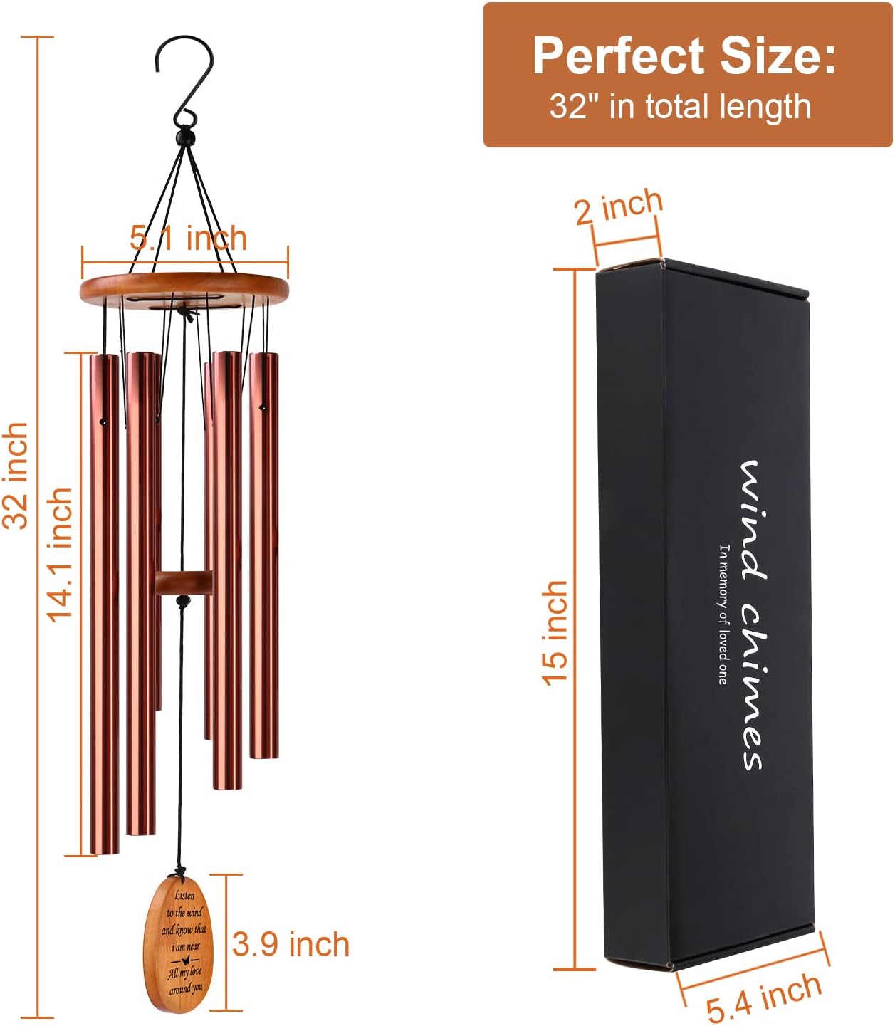 Sympathy Wind Chimes for Memorial and Remembrance R19430