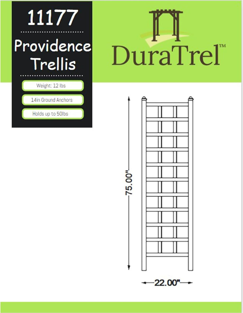 PVC Vinyl Outdoor Garden Patio Trellis with Ground Anchors, White M9343