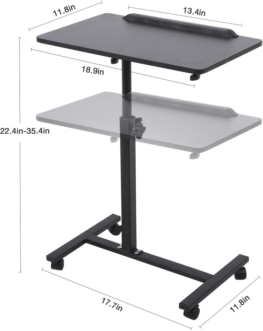 Adjustable Overbed Table with Wheels for Hospital and Home Use Y773188