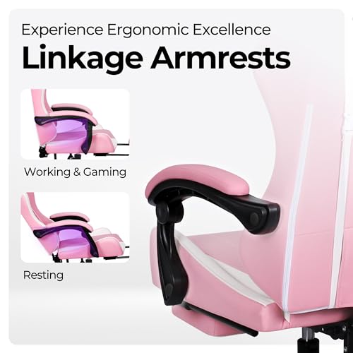 Ergonomic High Back Gaming Chair with Footrest PU Leather M911186