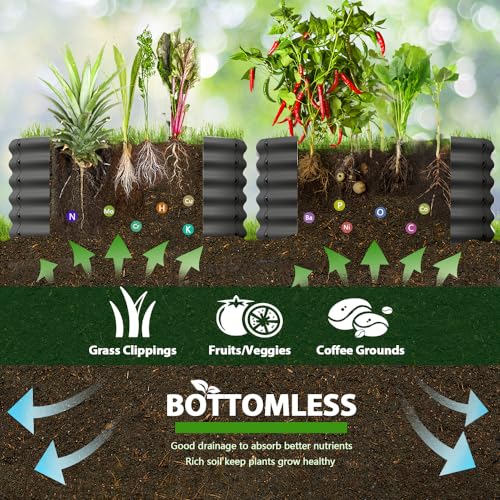 Galvanized Raised Garden Bed Oval Metal Planter Box for Vegetables Flowers U63502