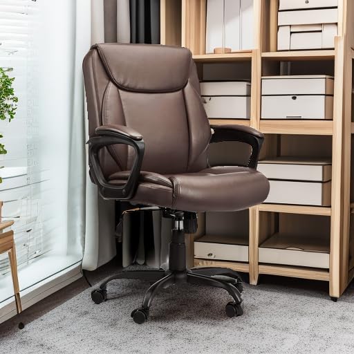 Mid-Back Height Adjustable Office Desk Chair with Armrest, Black R860779