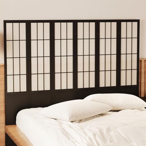 Japanese Shoji Style Folding Room Divider, 4 Panels, Black G5567