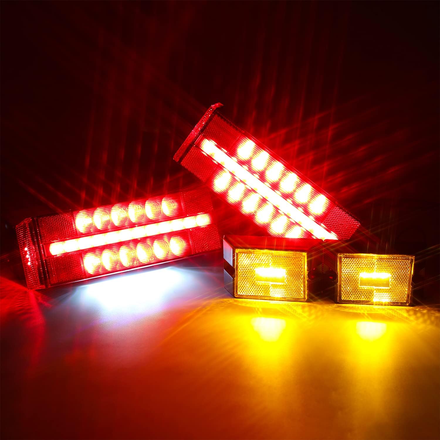 Submersible LED Trailer Light Kit, Waterproof Tail Lights with Turn and License Lights Q667