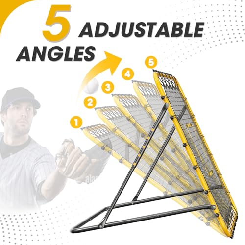 Soccer and Baseball Rebounder Net with Pitching Target, Adjustable Angles D112
