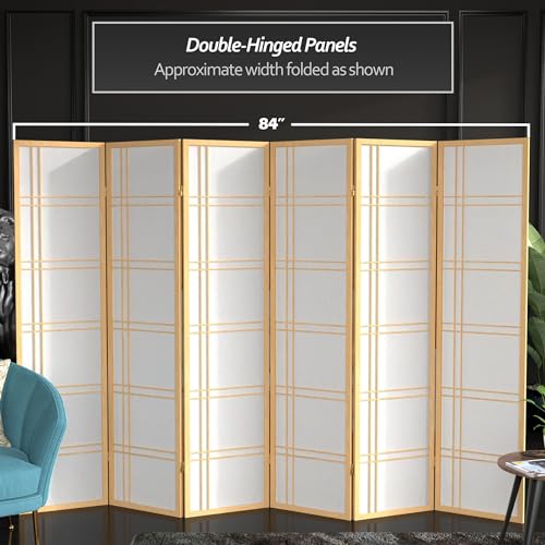 6 Panel Honey Room Divider D80902