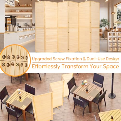 Bamboo Room Divider Folding Privacy Screen, 4 Panel, Beige N84000
