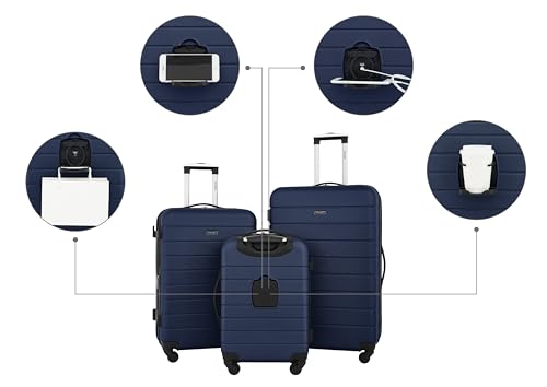 Smart Luggage Set with Cup Holder and USB Port, 20-Inch Carry-On D90568