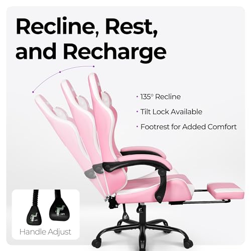 Ergonomic High Back Gaming Chair with Footrest PU Leather M911186