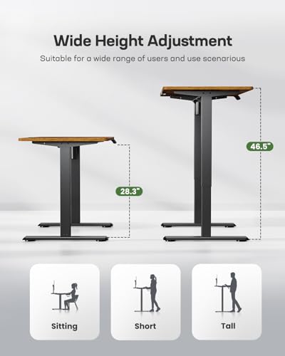 Electric Standing Desk with Drawers, Height Adjustable, Black C6615
