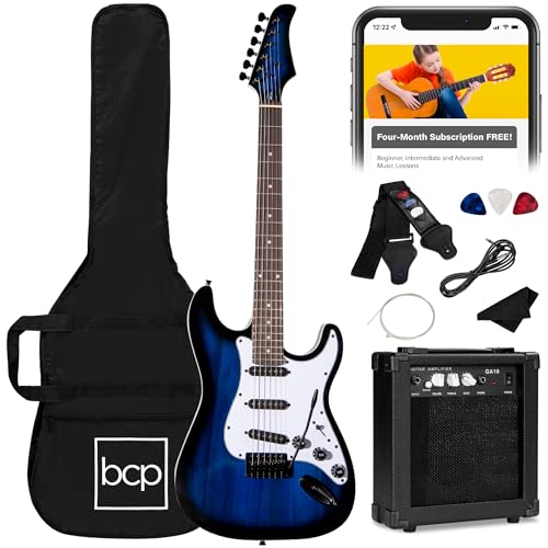 39in Full Size Beginner Electric Guitar Starter Kit with Case and Amp E13920