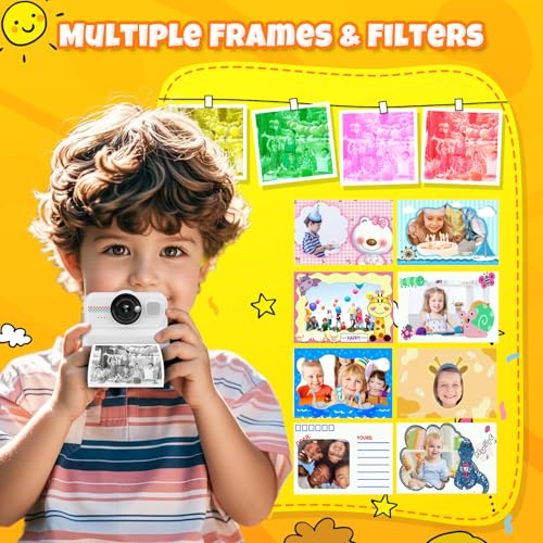 Kids Instant Print Camera 1080P HD with 3 Rolls Paper & 32GB Card U8422