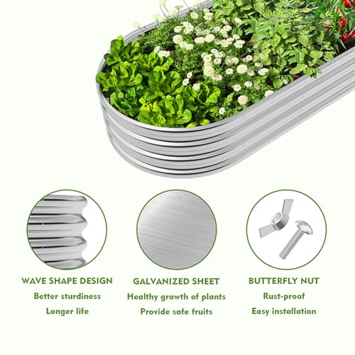 Galvanized Raised Garden Bed for Vegetables, Flowers, Herbs B187233
